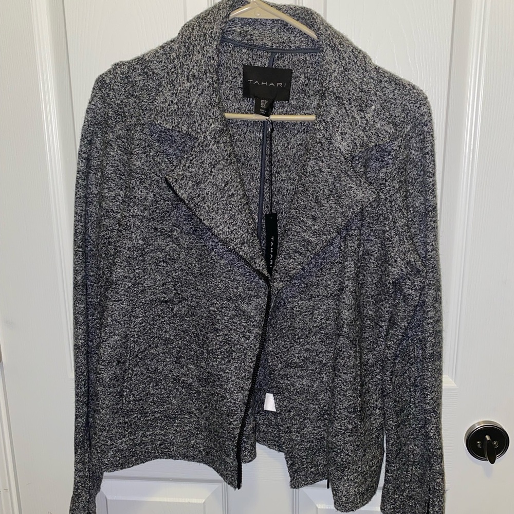 Gray jacket.